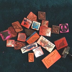 old stamps + ink pad